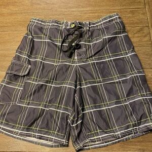 Op Swim Trunks Sz L 36-38) Mens Plaid
Black Green White 1 Pocket